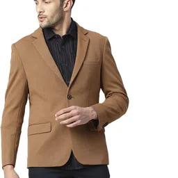 basics Men Solid Tuxedo Style Casual Blazer-picture-10