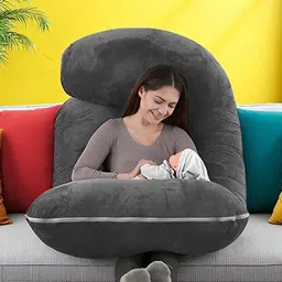 urmila creation J Shaped Microfibre Solid Pregnancy Pillow Pack of 1-picture-18