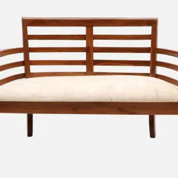 dzyn furnitures Toledo Teak Wood 2 Seater Sofa In Teak Colour image 4