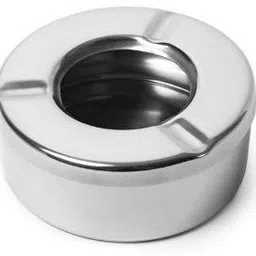 finality Stainless Steel Ash Holder Tray with Lid for Home, Office and Bar Silver Stainless Steel Ashtray image 2