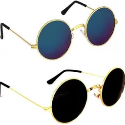 sunwear UV Protection, Polarized, Gradient, Mirrored Round Sunglasses (55) image 3