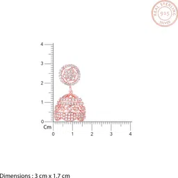 giva Rose Gold Gorgeous for Women and Girls Zircon Sterling Silver Jhumki Earring image 5