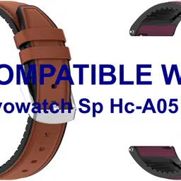 ACM WSM33U22BRPU1029 Pack of 2 Watch Strap Leather Silicone 22mm for Asus Vivowatch Sp Hc-A05 Smartwatch (Brown/Purple) Smart Watch Strap-picture-20