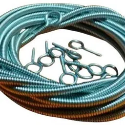 tridev enterprises 500 cm spring wire cable anf 10 free hooks Curtain Ring with Hook-picture-17