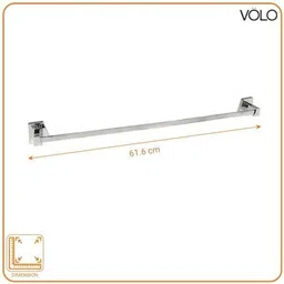 volo Chrome Plated Napkin Holder, Towel Rack (Delta) (Towel Rod) SILVER Towel Holder image 4