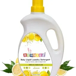 bunniez Baby Laundry Liquid Gentle on Baby Clothes, Removes Germs No Harmful Chemicals Lime Liquid Detergent-picture-28