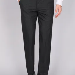 louis philippe Men Slim Fit Grey Polycotton Trousers-picture-26