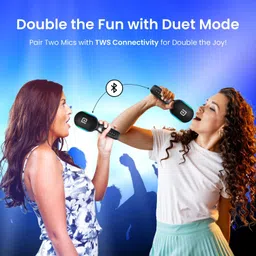 portronics Dash 2 Wireless Bluetooth Karaoke Mic with 10W Speaker, Upto 10Hrs Playtime Microphone image 3