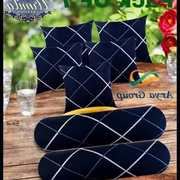 urmila creation 5 Cushion 2 Bolster Microfibre Stripes Bolster Pack of 7-picture-17