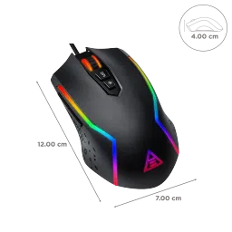 EKSA EM100 Wired Optical Gaming Mouse (8000 DPI Adjustable, Ergonomic Design, Black) image 3