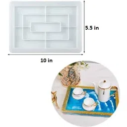 eoast Eoast® Rectangle Tray with Border Mould | Silicone Epoxy and UV Resin Silicone Mould | Resin Art Creative DIY Multipurpose Transparent Silicone Coaster Tray Mould. image 2