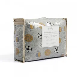 Grey Abstract 210 TC Cotton Blend King Sized Bed Sheets with 2 Pillow Covers by Pluchi image 4