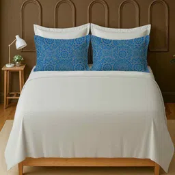 mayfair homes london White 100% Cotton Super King Bedsheet with 2 Pillow Covers image 3