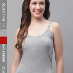 Friskers Pack Of 2 Cotton Scoop Neck Bio-Wash Camisoles-picture-42