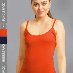 FBAR Pack Of 2 Non-Padded Pure Cotton Camisoles-image-67