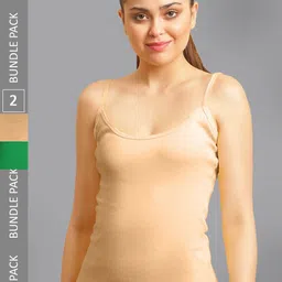 FBAR Pack Of 2 Non-Padded Bio Wash Pure Cotton Camisoles-picture-14
