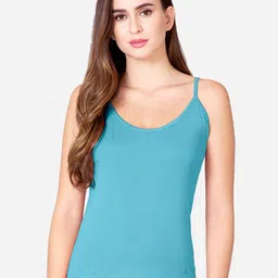VStar Women Blue Solid Pure Combed Cotton Camisole-image-72