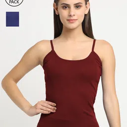 Friskers Women Pack Of 2 Solid Cotton Camisoles-image-51