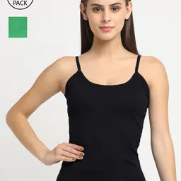 Friskers Women Pack Of 2 Solid Cotton Camisoles-image-69