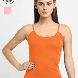 Friskers Women Pack Of 2 Solid Cotton Camisoles-image-57