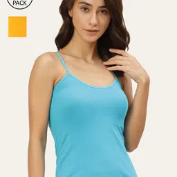 Lady Lyka Women Pack Of 2 Solid Cotton Camisoles-image-41