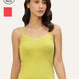 Lady Lyka Women Pack Of 2 Solid Cotton Camisoles-image-75