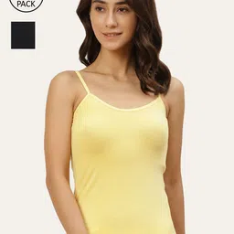 Lady Lyka Women Pack Of 2 Solid Cotton Camisoles-picture-46