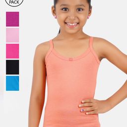 Ramraj Girls Pack Of 6 Assorted Cotton Camisoles-picture-21