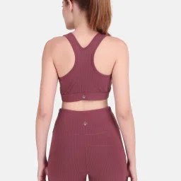 Wear Jukebox Women Purple Textured Sports Bra image 2