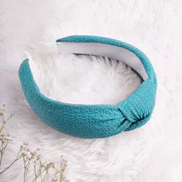 BEWITCHED Women Turquoise Blue Knotted Hairband-image-4