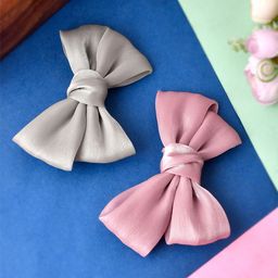 Silvermerc Designs Girls Grey & Pink Set of 2 Alligator Hair Clip-picture-20