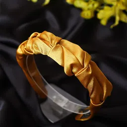Bellofox Women Yellow Satin Crinkles Hairband-picture-14