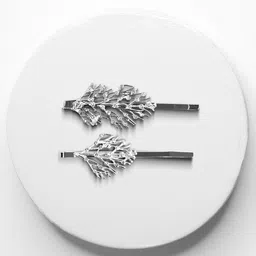 hair drama co. HAIR DRAMA COMPANY Girls Silver-Toned & White Embellished Hair Accessory Set of Two-picture-53