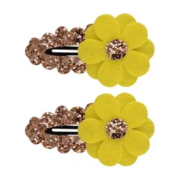 Aye Candy Girls Yellow & Gold-Toned Set of 2 Embellished Tic Tac Hair Clip-image-25