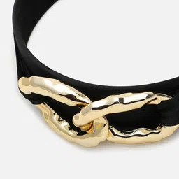 SOHI Women Black & Gold-Toned Embellished Hairband image 3