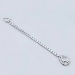 Kushal's Fashion Jewellery White Cubic Zirconia Maang Tikka image 4