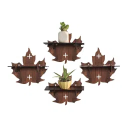 random Engineered Wood Set of 4 Modular Shelf in Brown Colour byRandom image 2