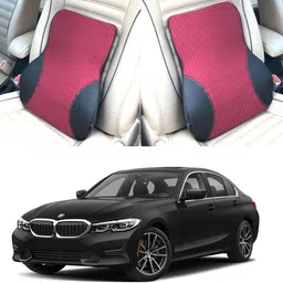 oshotto Black, Red Fabric, Leatherite Car Pillow Cushion for BMW-picture-14