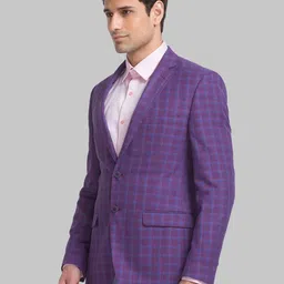 raymond Men Checkered Single Breasted Casual Blazer image 4