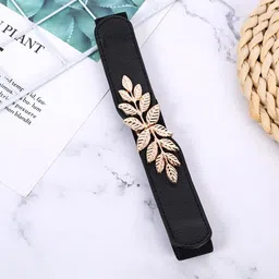 dazzliq Leaf Design Elastic Fabric Waist Belt for Women Dresses and Sarees - Slim Corset Style Fancy Belt image 4