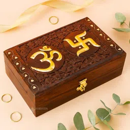 leeuw dier Wooden OM Box for Good Luck| Jewellery Box (8X5 Inches,, Crowning) Cash Box-picture-17