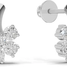 Sparkles Certified Lab Grown Diamond White Gold 14kt Stud Earring image 2