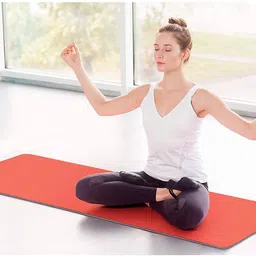 iris Fitness Non Slip TPE Yoga Mat for Hot Yoga Pilate Gymnastics, Double Sided Orange, Blue 6 mm Yoga Mat image 4