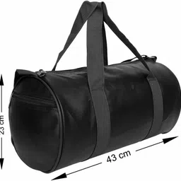 rainox 23 L Gym Duffel Bag - Premium leatherette fabric Black Gym Bag, Sports Duffel Bag for Men & Women - Black image 4