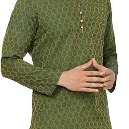 sydney heights Men Self Design Cotton Blend Straight Kurta image 3