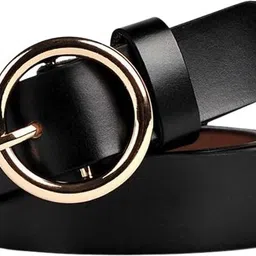 Women Black Artificial Leather Belt-image-0