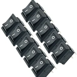 symfonia 10 pcs Black SPST AC 6A-10A 125V-250V Solder Type ON-OFF 2 Pin Snap Rocker Boat Switch For Car Auto Boat Household Appliances Electronic Components Electronic Hobby Kit-picture-10