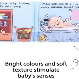 intellibaby It's Bath Time Cloth Book For Kid|Crinkle Sound Stimulate Auditory Sense|12 Page image 2