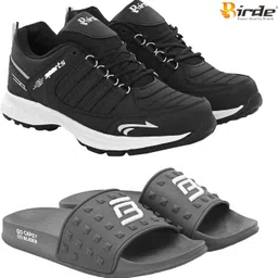Birde Stylish Combo Pack of 2 Lightweight Gym, Outdoor Shoes With Slides Walking Shoes For Men-picture-34