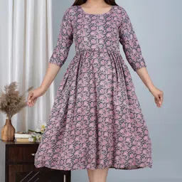 Printed Pure Cotton Stitched Anarkali Gown-image-10